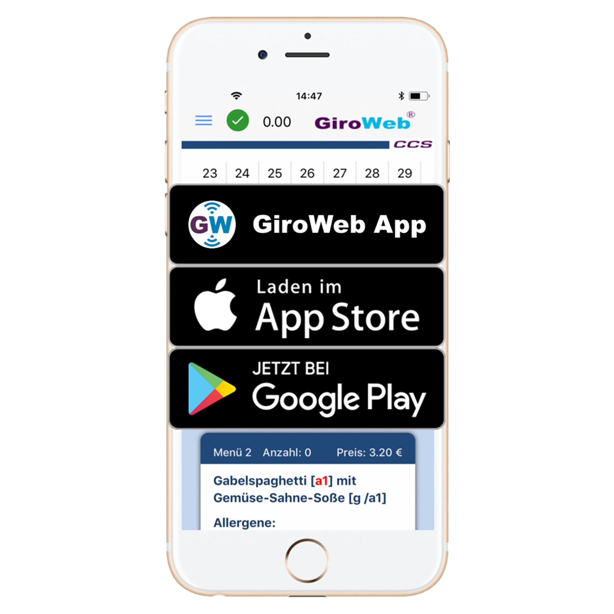 GiroWeb and App: education catering