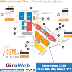 Internorga 2020 Messeplan | GiroWeb @ Halle B2 OG Messestand 111