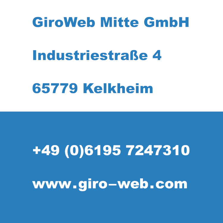 Firma GiroWeb Mitte GmbH mit Sitz der Gesellschaft in Kelkheim bei Frankfurt, Hessen, Deutschland | Kontakt-Daten für Termin-Anfragen GiroWeb Mitte