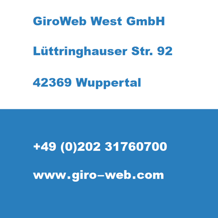 Firma GiroWeb West GmbH in Wuppertal und Leverkusen, Nordrhein-Westfalen | Kontakt-Daten für Termin-Anfragen